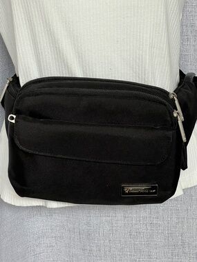 Travelon Crossbody Waist Bag Anti Theft Black RFID Pocket Paris Conference